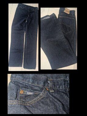 Vintage Mens LEE Dark Blue Jeans Size 32 x 34